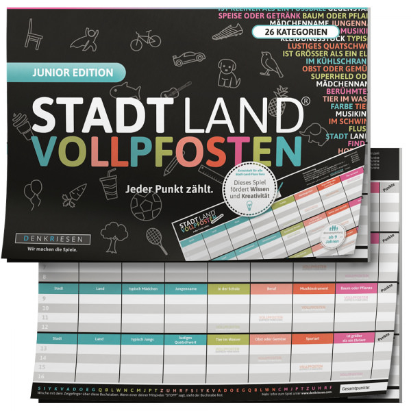 Stadt Land Vollpfosten - Junior Edition