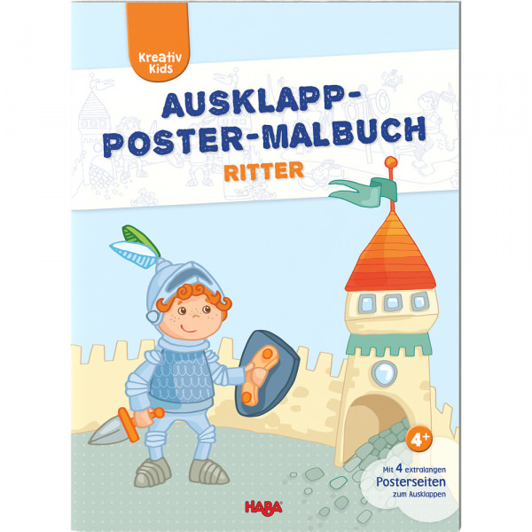 Kreativ Kids - Ausklapp-Poster-Malbuch Ritter