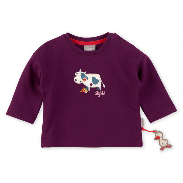 Brombeerfarbiges Baby Sweatshirt mit Applikation, sigikid Mädchenkollektion My Little Friend Herbst/Winter 2022/23