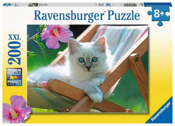 Puzzle Weißes Kätzchen (200 Teile XXL)