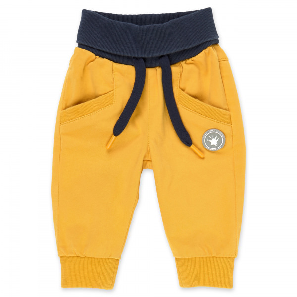 Gelbe Baby Gabardine Hose mit Beinbündchen