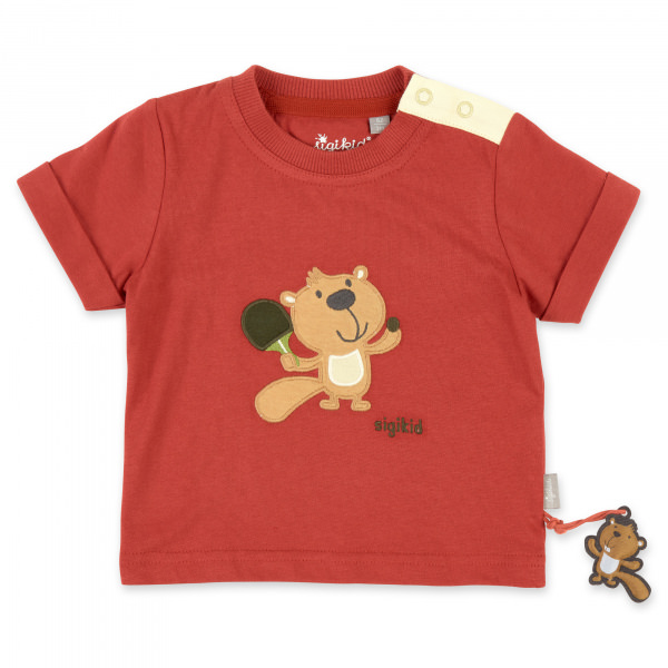 Baby T-Shirt Tischtennis Biber, terracotta, sigikid Kinderkollektion Perfect Match Frühjahr/Sommer 2023