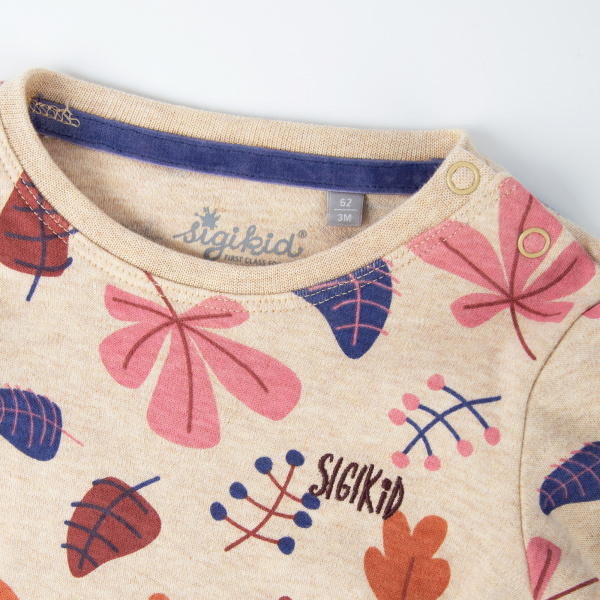 Baby Langarmshirt bunte Blätter, sigikid Babykollektion Autumn Forest Herbst/Winter 2023/24