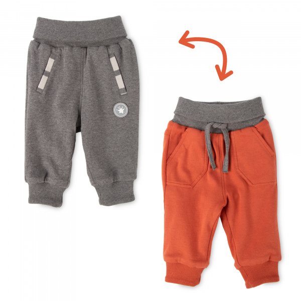 Baby Wendehose dunkelgrau/orange, sigikid Babykollektion Polar Expedition Herbst/Winter 2023/24