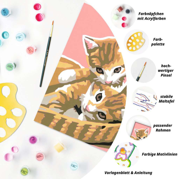 CreArt Malen nach Zahlen Katzenbabys