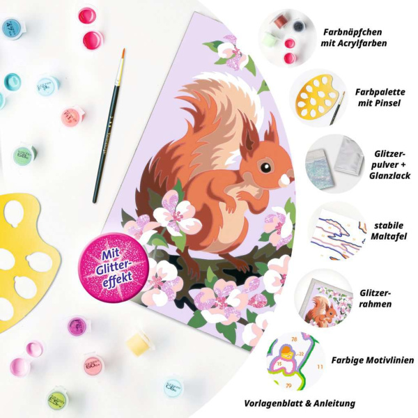 CreArt Malen nach Zahlen Neugieriges Eichhörnchen