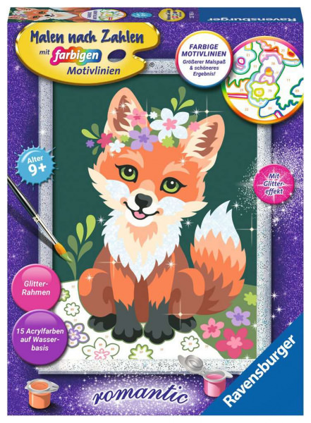 CreArt Malen nach Zahlen Blumiger Fuchs