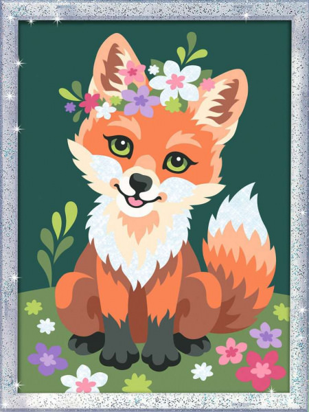 CreArt Malen nach Zahlen Blumiger Fuchs