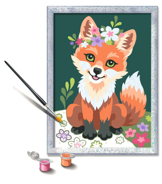 CreArt Malen nach Zahlen Blumiger Fuchs