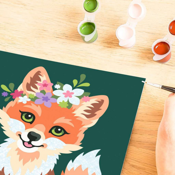 CreArt Malen nach Zahlen Blumiger Fuchs