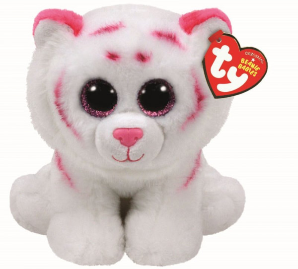 Tabor Tiger pink and white Beanie Boo