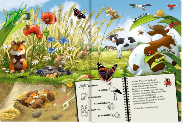 WimmelSuchBuch: Tiere über und unter der Erde (Buchbonus)