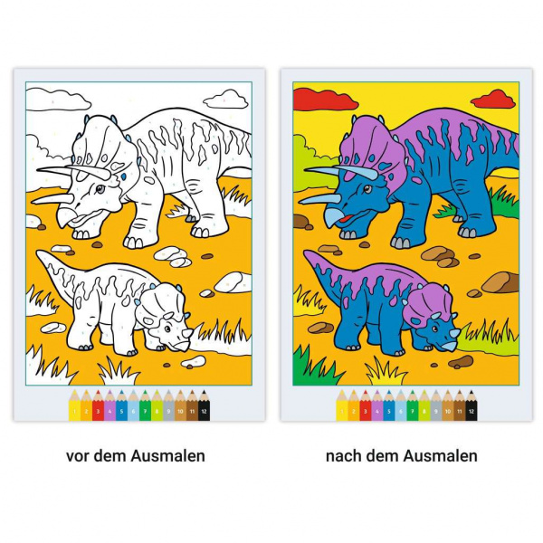 CreArt Malen nach Zahlen Dinosaurier