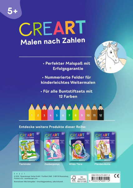 CreArt Malen nach Zahlen Pferde