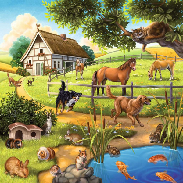 Wald-/Zoo-/Haustiere (3x49 Teile)