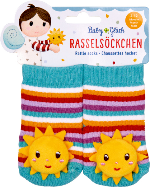 BabyGlück - Rasselsöckchen Sonne