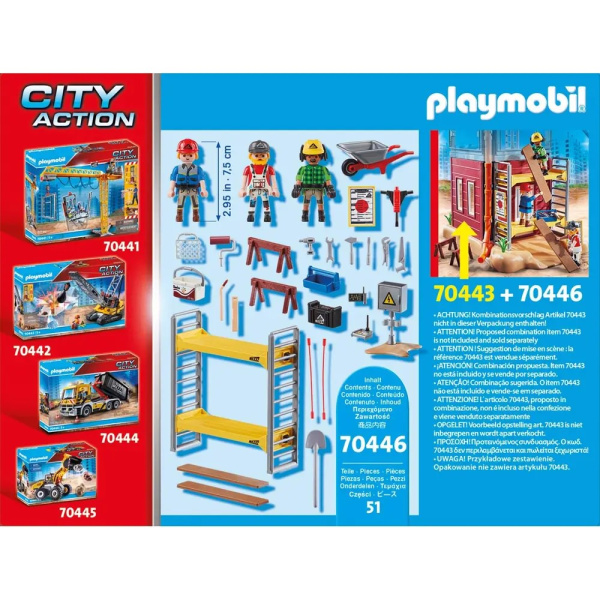 City Action Baugerüst mit Handwerkern
