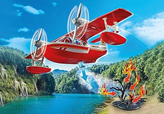 Action Heroes Feuerwehrflugzeug mit Löschfunktion