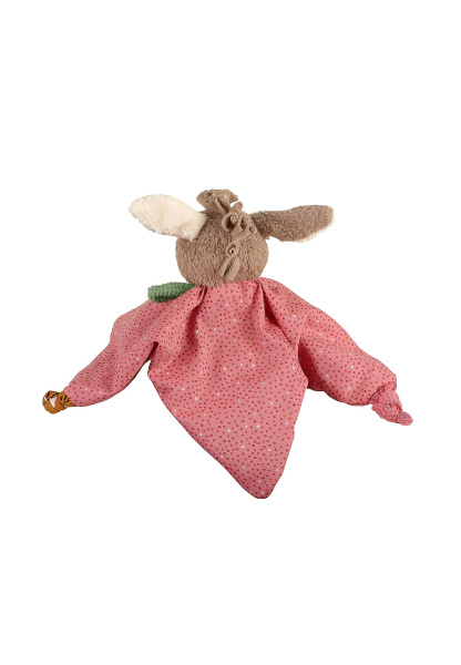Schmusetuch Esel Emmily in Hellrot, 20 cm