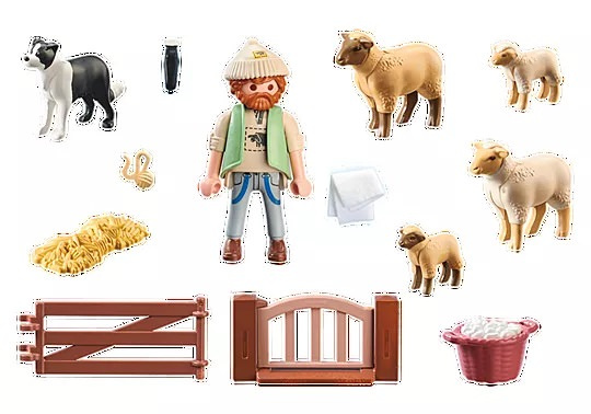 Country Junger Schäfer mit Schafen