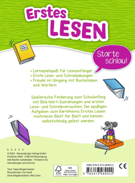 Erstes Lesen - Mein Block für den Schulanfang