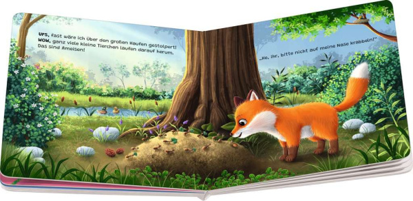 Hallo, hier bin ich! ruft der kleine Fuchs