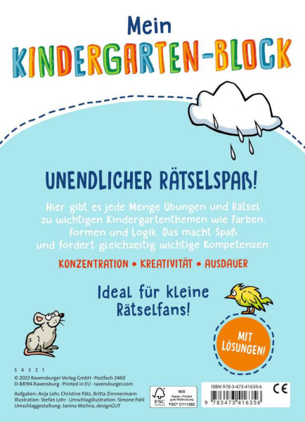 Mein Kindergarten-Block: Farben, Formen, Logik