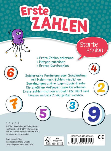 Mein Block zum Schulanfang - Erste Zahlen