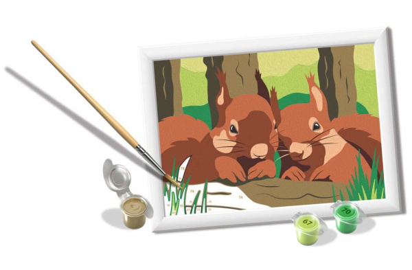 CreArt Malen nach Zahlen Kuschelnde Eichhörnchen