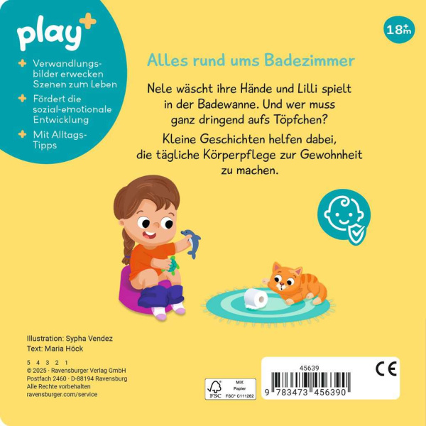 Play+ - Mein erstes Schiebebuch - Baden, waschen, Zähne putzen