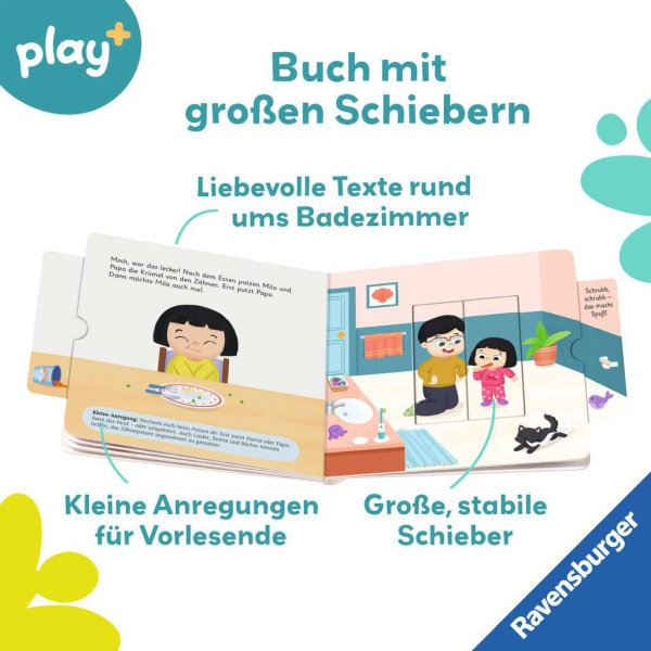 Play+ - Mein erstes Schiebebuch - Baden, waschen, Zähne putzen