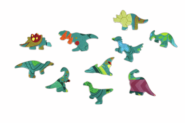 Schimmerpuzzle Dinosaurier, 200 Teile