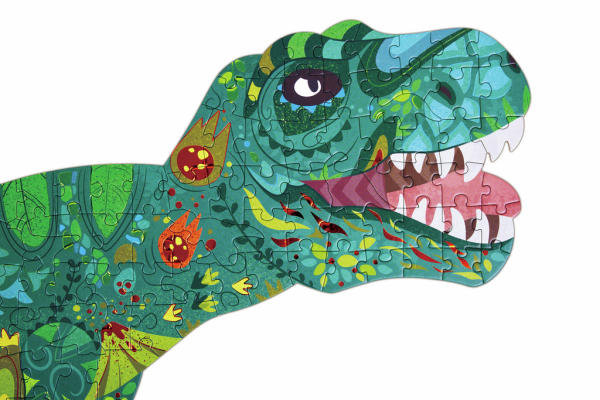 Schimmerpuzzle Dinosaurier, 200 Teile