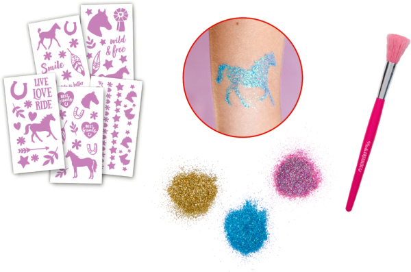 Pferdefreunde - DIY Glitzer-Tattoos