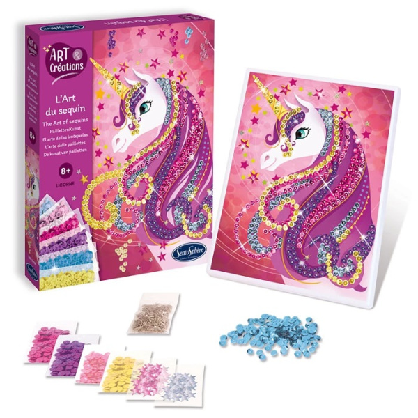 Paillettenkunst Einhorn