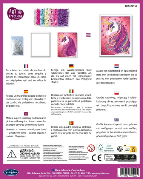 Paillettenkunst Einhorn