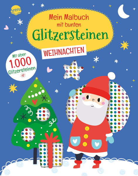 Mein Malbuch mit bunten Glitzersteine Weihnachten
