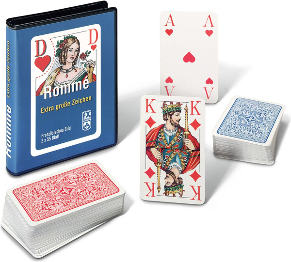 Rommé, Bridge, Canasta, Kartenspiel-Klassiker mit großen Eckzeichen