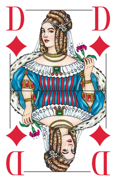 Rommé, Bridge, Canasta, Kartenspiel-Klassiker mit großen Eckzeichen