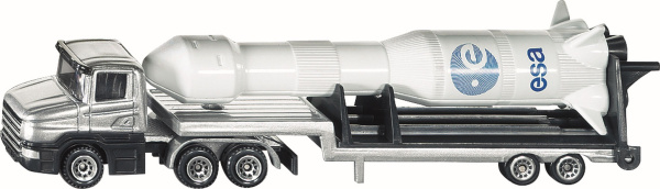 Tieflader mit Rakete