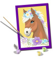 CreArt Malen nach Zahlen Pferd mit Blumen
