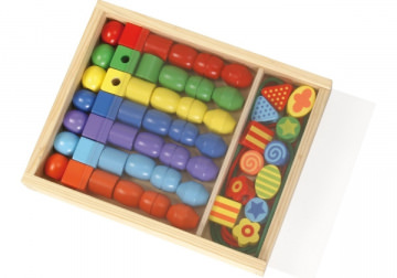 Große Holzfädelperlen