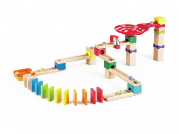 Zweispurige Murmelbahn mit Domino
