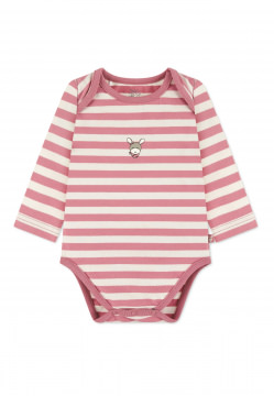 GOTS Langarm-Body Emmi Girl, samtrosa