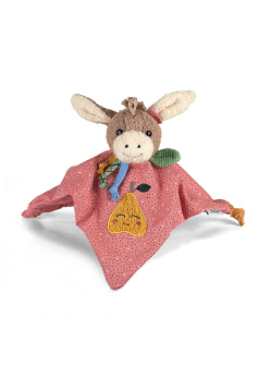 Schmusetuch Esel Emmily in Hellrot, 20 cm