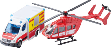 Mercedes-Benz Rettungswagen und Helikopter