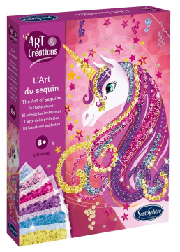 Paillettenkunst Einhorn